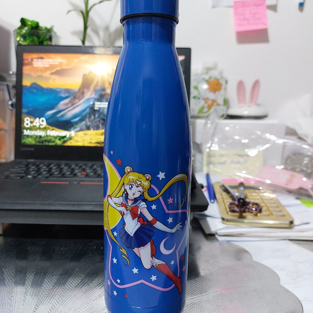 Sailor Moon Navy Stainless Steel Water Bottle Sailor Moon Lovers Anime Lovers